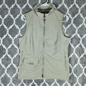 Columbia Titanium Vest Womens Small Khaki Omni-Dry Lightweight Hiking Full Zip